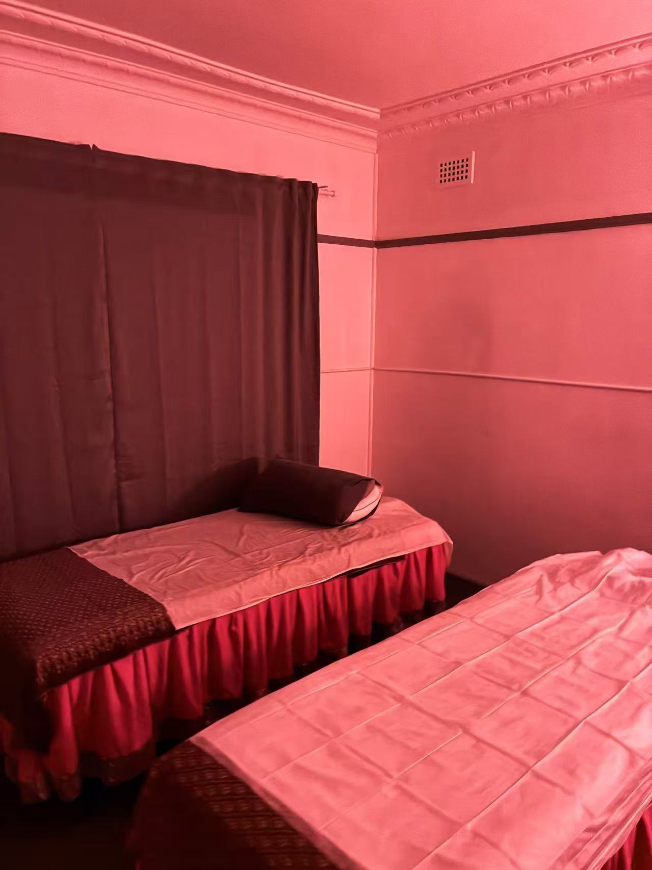 Cozy relaxation massage beds